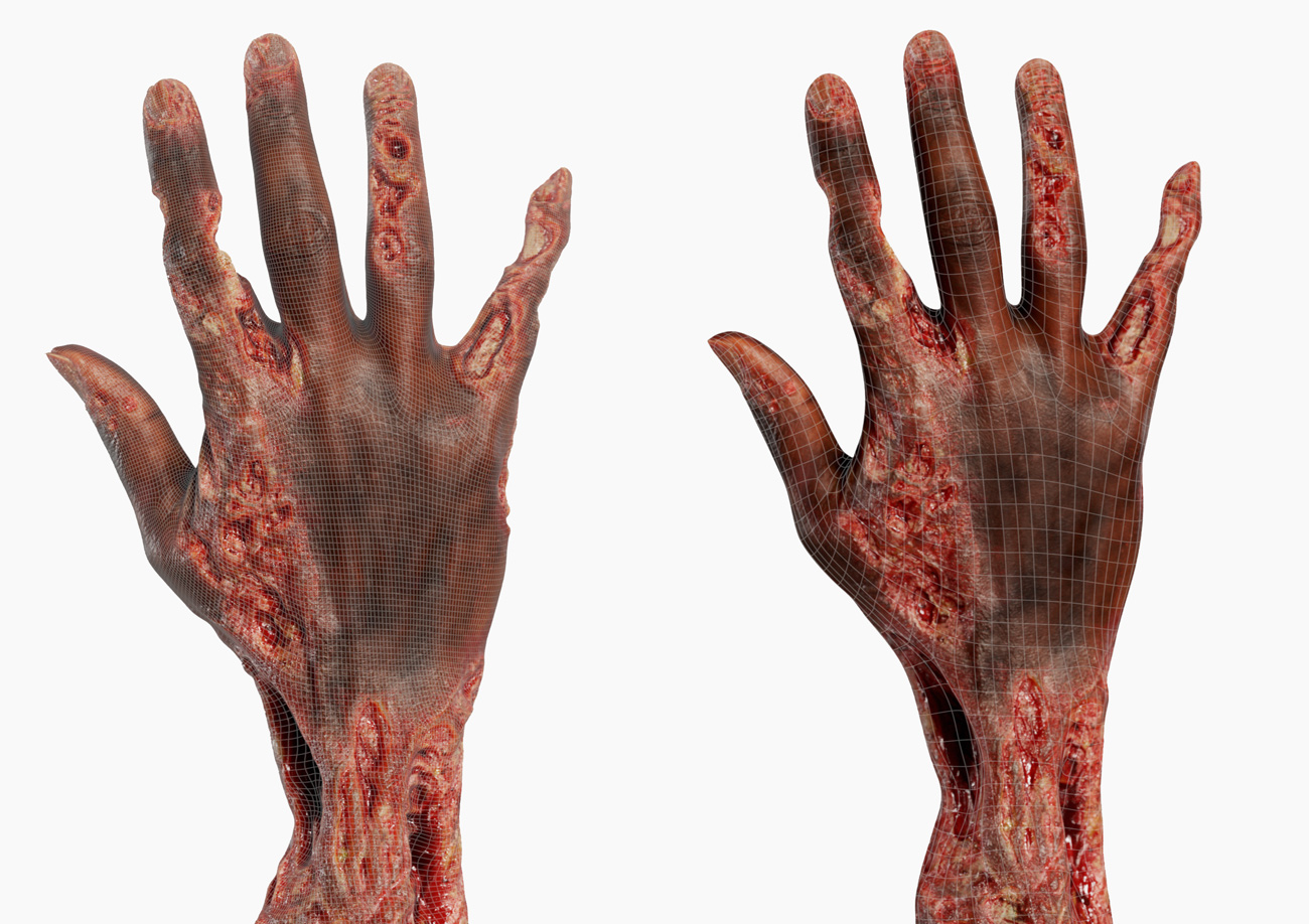 Download realtime 3d model zombie hand